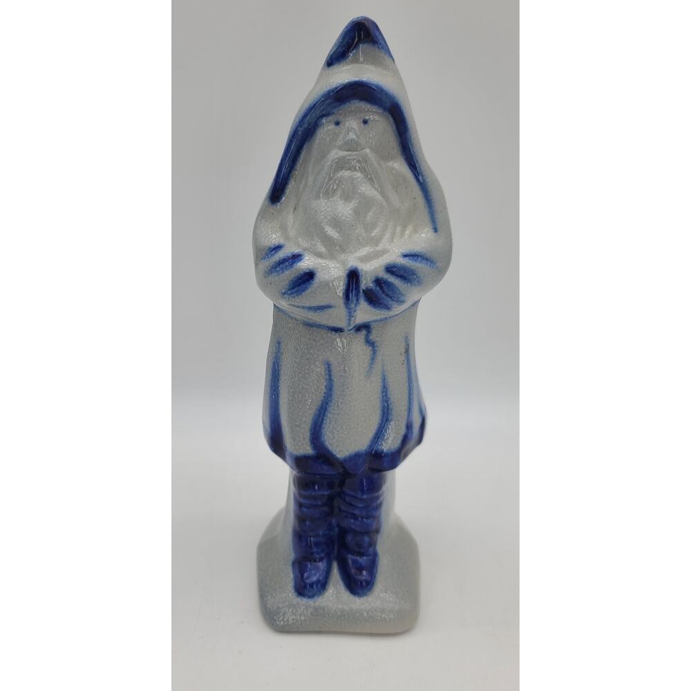 Vtg Signed David Eldreth Pottery Salt Glaze Stoneware Santa Claus Figurine 9.5